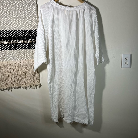 Anthropologie Dresses 9 Seed Resort White Cotton Gauze Shirt Dress Poshmark